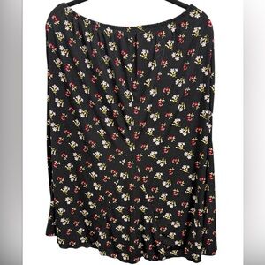 Jaclyn Smith Black Floral Midi Skirt Sz (2XL)